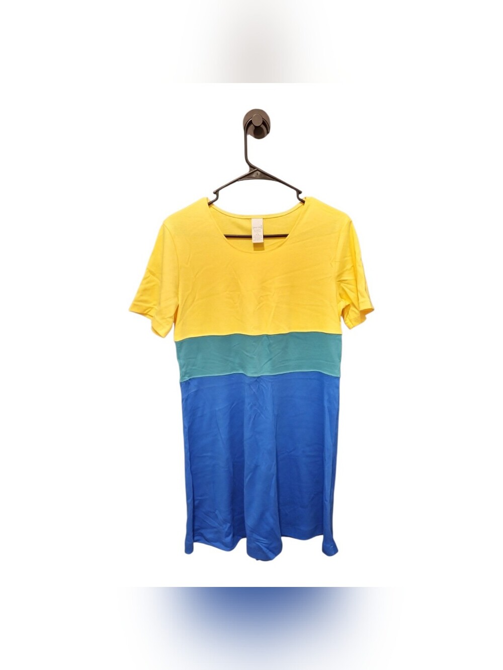 Lands End Short Sleeve Colorblock Dress Vintage 90s Small Normcore Retro Coastal